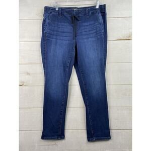 Torrid Pull On Jeans Womens 1X Dark Wash Elastic Drawstring Waist Feel the Fit
